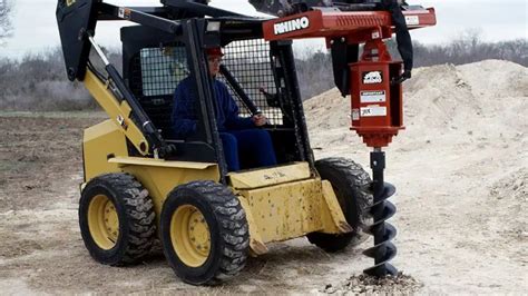 youtube rhino skid steer drills|skid loader post hole digger.